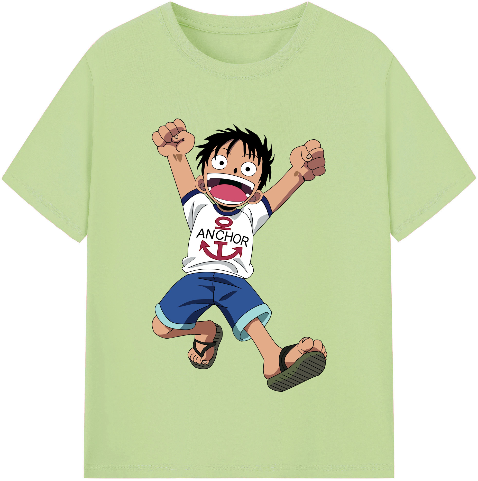 ワンピース モンキー・D・ルフィ ONE PIECE Monkey D. Luffy 綿100％半袖Tシャツ（フロントプリント）